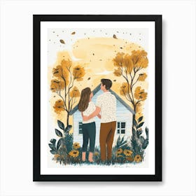 Couple And A House With People Inside 1 Art Print