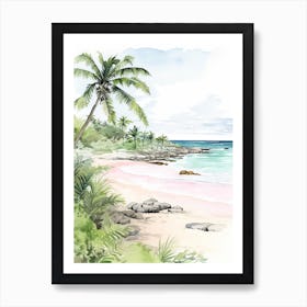 A Sketch Of Flamenco Beach, Culebra Puerto Rico 1 Art Print