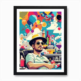 Man Sitting In Chair Art Print