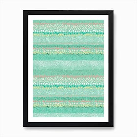 Little Textured Minimal Dots Green Art Print