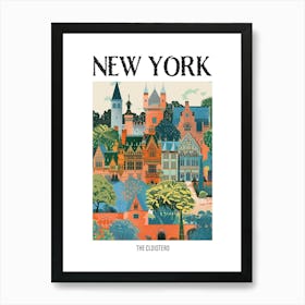 The Cloisters New York Colourful Silkscreen Illustration 1 Poster Art Print