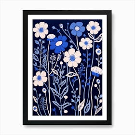 Blue Flower Illustration Gypsophila 3 Art Print