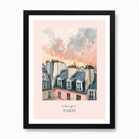 Mornings In Paris Rooftops Morning Skyline 3 Art Print