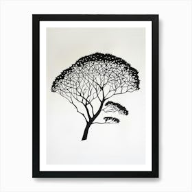 Acacia Tree Simple Geometric Nature Stencil 1 Art Print