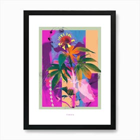 Cineraria 5 Neon Flower Collage Poster Art Print