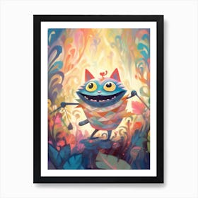 Alice In Wonderland Colourful Storybook The Cheshire Cat Art Print