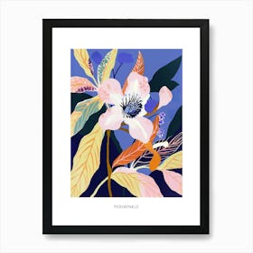 Colourful Flower Illustration Poster Periwinkle 1 Art Print