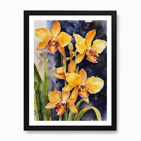 Lycaste Orchids Water Colour 2 1 Art Print