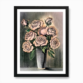 Roses In A Vase 9 Art Print