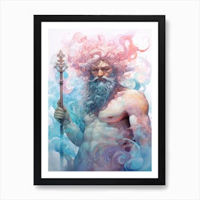  A Watercolor Of Poseidon 6 Art Print