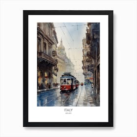 Milan, Italy 2 Watercolor Travel Poster Art Print