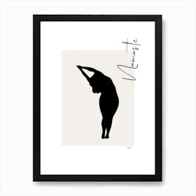 Namaste VIII - person, yoga, namaste, silhouette, self love, minimalistic, pastel, boho, spirituality, yoga pose, yogi, mural, illustration, fine art, mindfulness Art Print