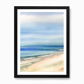 Plage Du Touquet 3, France Watercolour Art Print