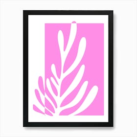 Pink Coral Leaf Art Print