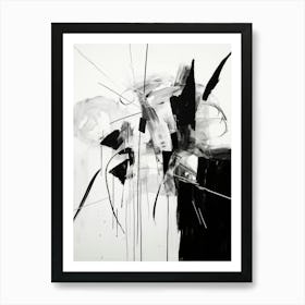 Conflict Abstract Black And White 5 Art Print