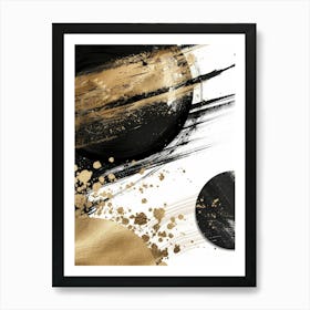 Gold And Black Abstract Painting 37 Art Print