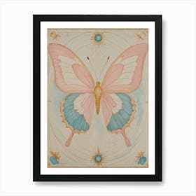 Pink and Blue Butterfly Art Print