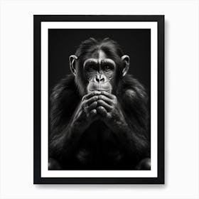 Photorealistic Thinker Monkey 5 Art Print