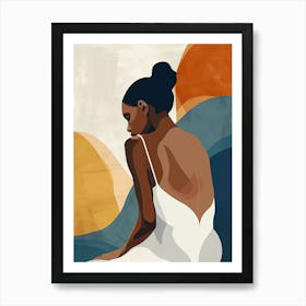 Woman In A White Dress, Boho Art Print