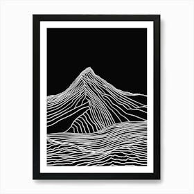 Slieve Donard Mountain Line Drawing 8 Art Print