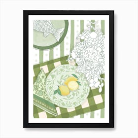 Lemons on Plate Art Print