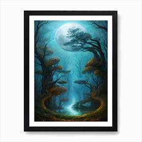 Full Moon In The Forest 1 Art Print