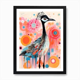 Bird Painting Collage Emu 1 Art Print