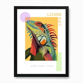 Brown Cuban Iguana Abstract Modern Illustration 4 Poster Art Print