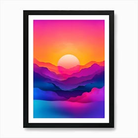 Abstract Sunset Landscape Art Print