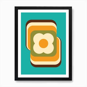 Colorful Flower Power Geometry Art Print