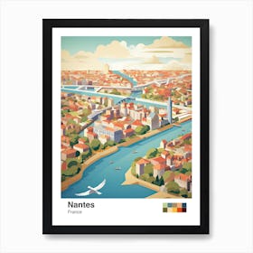 Nantes, France, Geometric Illustration 3 Poster Art Print