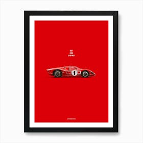 Cars in Colors, Ford Gt40 MK IV Art Print