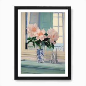 A Vase With Camellia, Flower Bouquet 1 Art Print