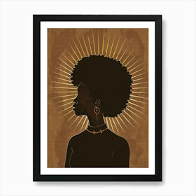 Woman With Afro Art Print