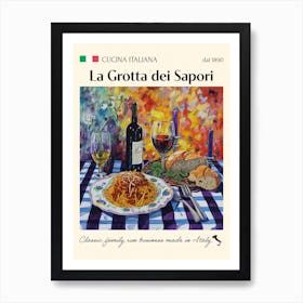 La Grotta Dei Sapori Trattoria Italian Poster Food Kitchen Art Print