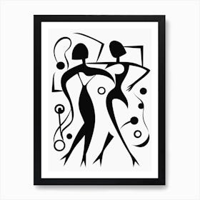 Line Art Inspired By The Dance By Matisse 2 Art Print