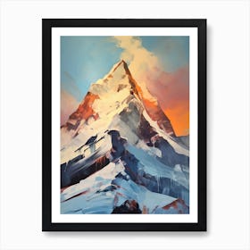 Gasherbrum I Pakistan China Mountain Painting Art Print