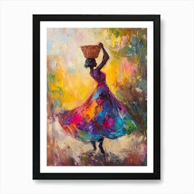 African Woman With Basket 11 Art Print