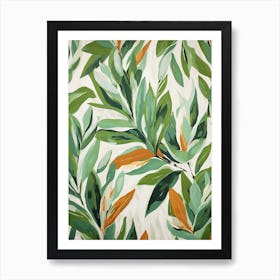 Tropical Plant Painting Green Leaves Art Print