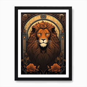 Lion Art Painting  Art Nouveau 4 Art Print