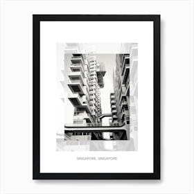 Poster Of Singapore, Singapore, Black And White Old Photo 2 Art Print