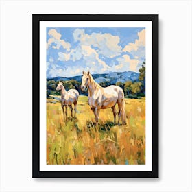 Horses Painting In Blue Ridge Mountains Virginia, Usa 4 Art Print