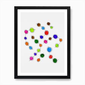 Circles Connecting Multicolor Art Print