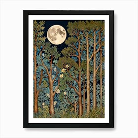 William Morris Moonlight In The Woods 98 Art Print