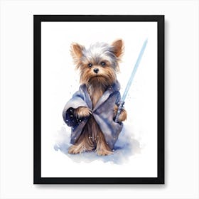 Yorkshire Terrier Dog As A Jedi 4 Art Print