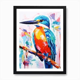 Colourful Bird Painting Kingfisher 2 Art Print