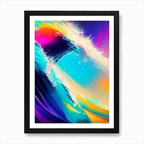 Surfing On Wave At Sea Waterscape Waterscape Bright Abstract 1 Art Print