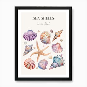 Watercolor Sea Shells 2 Art Print