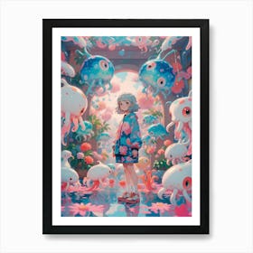 Octopus Girl 1 Art Print