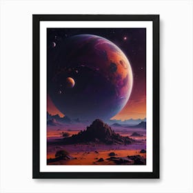 Space Landscape Wallpaper Art Print